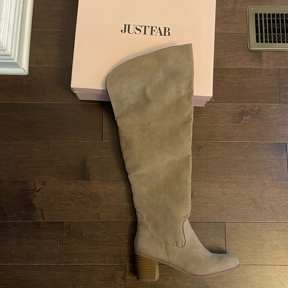 BRAND NEW Just Fab Tan Suede Knee length Boots